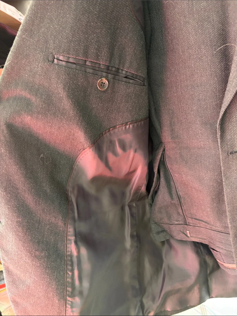 2 pc suit! Banana Republic Dark Gray Two-Button with 36x32 pants!